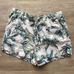 C&C California Floral Design 100% Linen Shorts- Size M